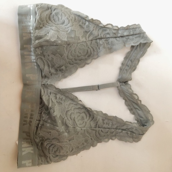 PINK Lacey Olive Green Bralette!!- Large - Picture 1 of 4